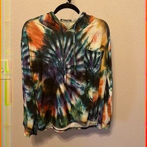 Lily by Firmiana lightweight tie dye hoodie.